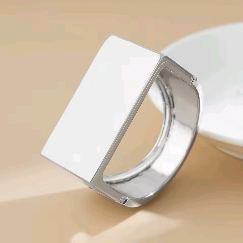 Silver Geometric Bangle